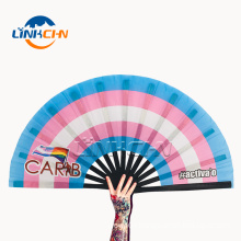 Wholesale rainbow custom printed folding hand fan for gifts